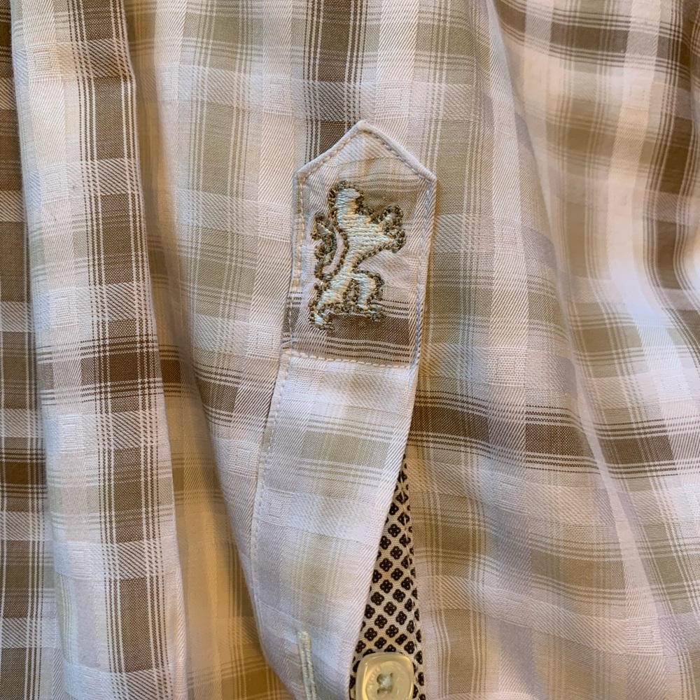 Bugatchi Brown Checkered Gingham Button Down - image 2